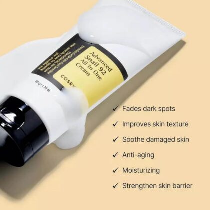 COSRX Advanced Snail 92 All in one Cream Snail Mucin Secretion Daily Face Gel Moisturizer for Dry Skin Acne-prone Sensitive Skin